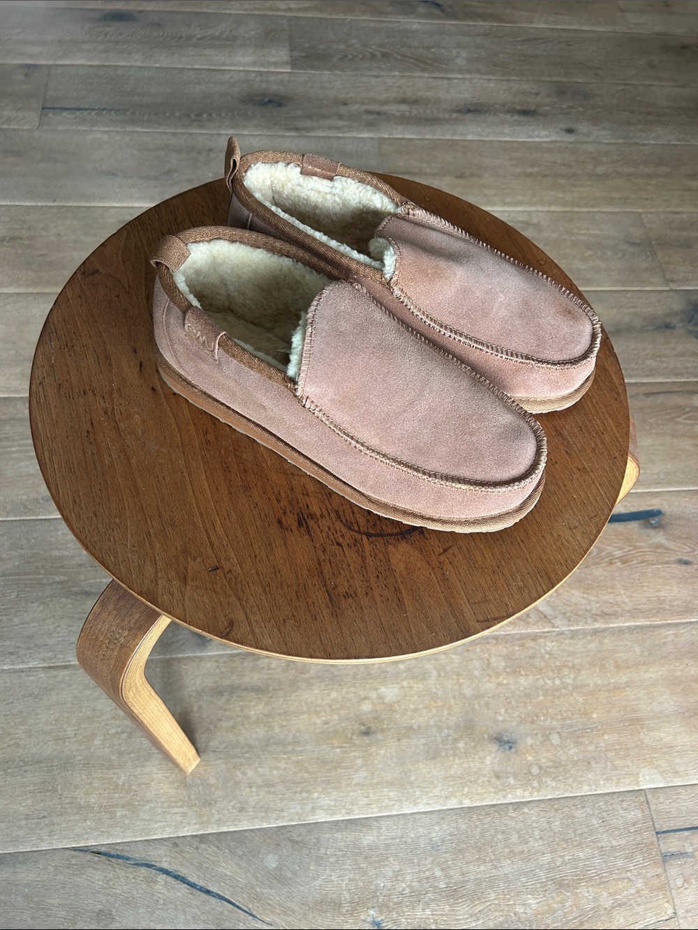 Emu Tan Suede Slip-On Shearling-Lined Loafers